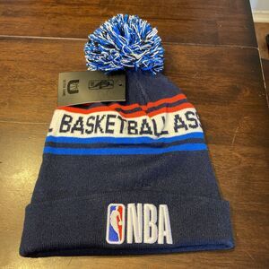 NEW w/Tags National Basketball Association Beanie Blue Pom Pom NBA Unisex